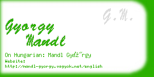 gyorgy mandl business card